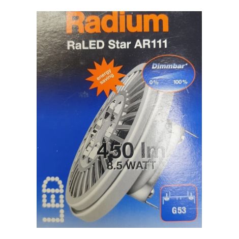 Radium 184147 RaLed Star AR111 Expert Color Bulb 8.5–50W 927 AR111 24D 450 lm Dimmable 2700 K