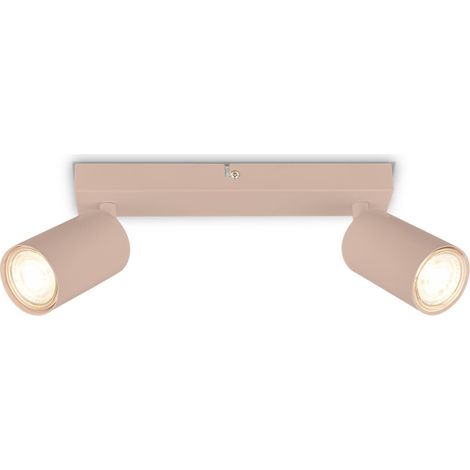 Plafonnier orientable, douille GU10, max. 9 W, spot de plafond, luminaire plafonnier, lustre salon, lumière plafond, lustre chambre, salle à manger, 25,5 cm, Beige (1/5)