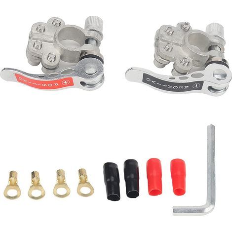 Applicable Lot de 2 pinces de batterie de voiture en laiton pour câblage facile (1/5)