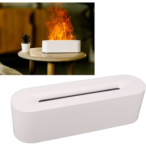 Aromadiffusor und Luftbefeuchter mit siebenfarbiger Flamme, USB-Luftbefeuchter mit sieben Farben für Zuhause oder Büro, Duftdiffusor, weiß (1/5)