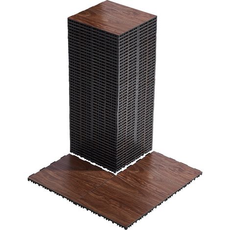 Dalles de sol de danse emboîtables 12,4 x 12,4 po, 52 pièces, sol portable rembourré effet chêne, 52 pi² par boîte.