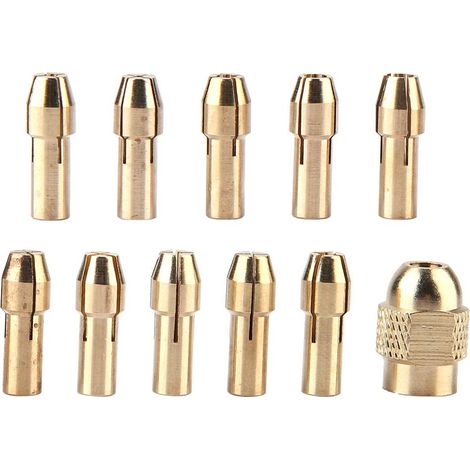 Lot 11 pinces mandrin cuivre 4 mâchoires – 0.5-3.2mm – mini perceuse / meuleuse – outil rotatif