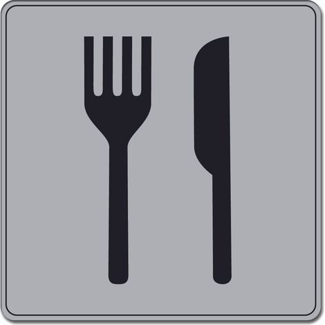 Plaque de porte Restaurant - Classique argent 90x90mm - 4330433