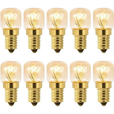 Lot de 10 Ampoule de Four E14 Dimmable, Edison E14 T22, Résistant jusqu'à 300 Degrés, 2700K Blanc Chaud, 160LM, AC 220V (1/5)