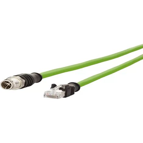 Metz Connect 142M2X15100 M12 Patchkabel CAT 6a S/FTP 10.00 m Grün PUR-Mantel, Säurebeständig, Ozonbe (1/2)