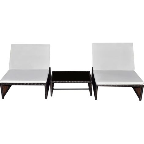 Maison Exclusive - Sedie da Giardino Reclinabili 2 pz con Tavolo Polyrattan