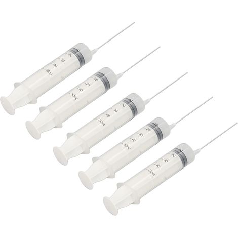 5 seringues graduées 50ml pour rechargement d'encre d'imprimante et cartouches (1/5)