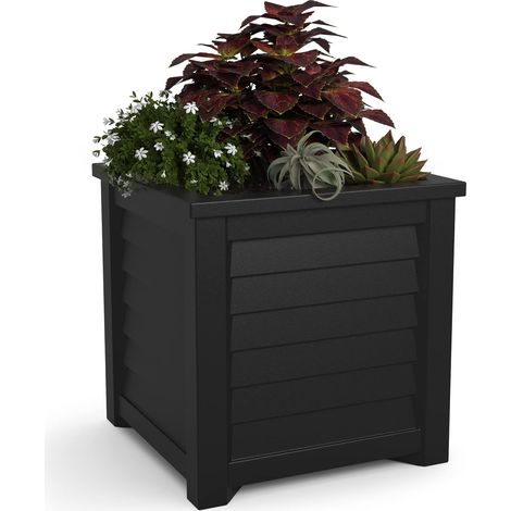 Jardinière, Bois, Noir, 50,8 cm (1/5)
