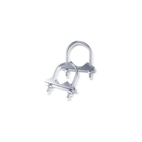 Support fixe de montage d'antenne en U Dacromet – Résistant à la corrosion – Pour tubes extérieurs 52 x 84 mm – Lot de 2 pièces