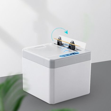 Porte-cure-dents intelligent pratique Boîte de rangement de grande capacité Porte-cure-dents électrique à induction Fournitures de cuisine: Blanc grisâtre (1/3)