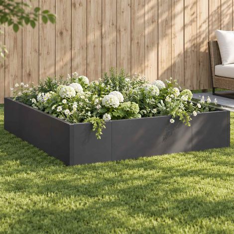 vidaXL Mur de soutènement 8 pc 300 x 100 x 50 cm Acier Noir (1/5)
