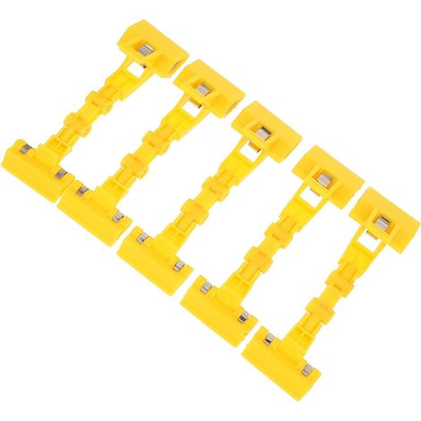 Pince à Peinture Multifonctionnelle en Plastique Jaune, Clip Double Tête Rotatif à 360°, Lot de 5, Pratique pour Chevalet et Fixation de Toile (1/5)