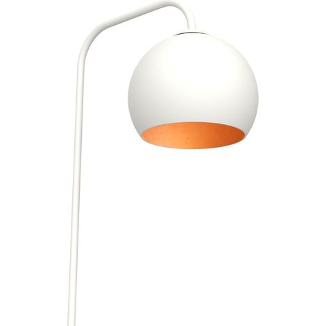 LUMICOM JOE Piantana, 1X E27, max 42W, metallo, bianco opaco/foglia rame, D.25cm H.170cm (1/2)