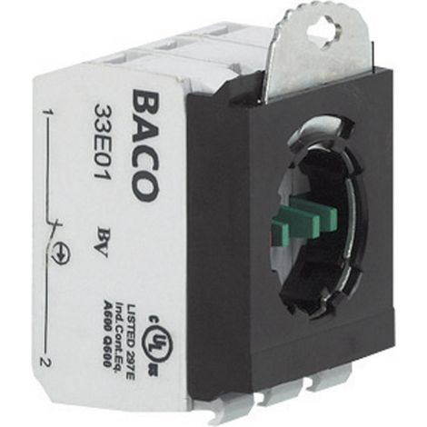 BACO 333E12 Kontaktelement mit Befestigungsadapter 1 Öffner, 1 Schließer  tastend 600 V 1 St. (1/2)