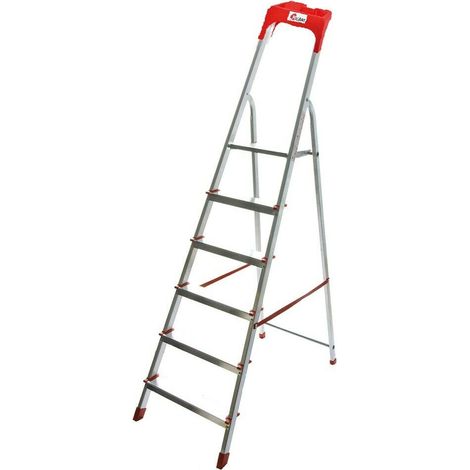 SCALA ALLUMINIO USO DOMESTICO SCALETTA GR 8 H TOTALE 234cm PORTATA 150 KG 510kas
