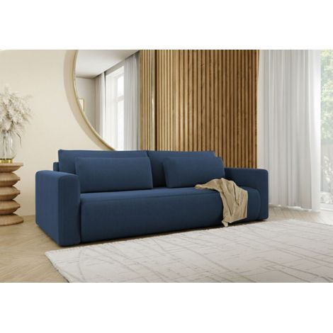 Sofá Cama 2 Plazas Erbezzo, con Almacenaje, Apertura Libro, Reclinable, 240x105 cm, azul (1/5)