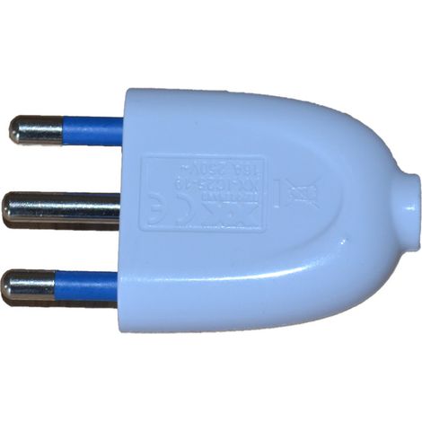 spina elettrica prolunga cavo elettrico 2p+t volante bianco 16A maschio (1/2)