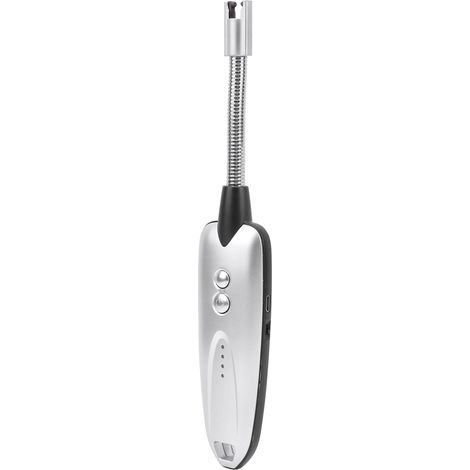Briquet électrique multifonctionnel à impulsion rechargeable par USB pour bougies, briquet de camping et barbecue (argenté) (1/5)