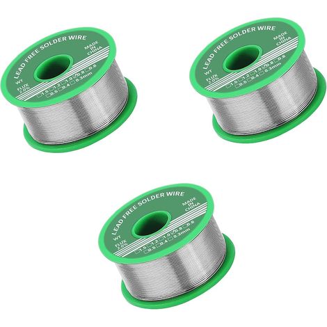 Lot de 3 étain de soudure , étain sans plomb avec noyau de colophane, étain à souder avec flux, fil de soudure pour la réparation et le bricolage des composants de soudure électriques électroniques