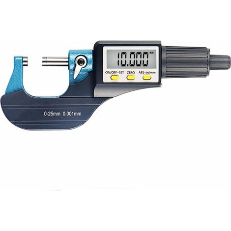 N/B 0-25 Hochpräzises Digitalanzeige-Mikrometer mit Außendurchmesser, Hartmetall-Seitenkopf, verschleißfest und langlebig, kann die Ratsche zum Messen drehen