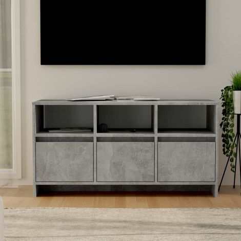Meuble TV Moderne - Meuble de rangement - Buffet Salon - Gris béton 102x37,5x52,5 cm Aggloméré Chic-101582 (1/5)