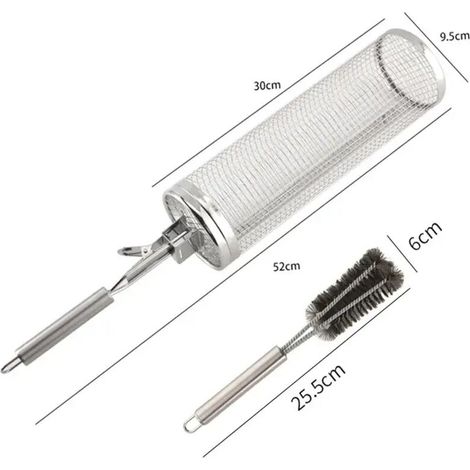 Panier à griller pour barbecue en acier inoxydable, outil de cuisson en maille pour le camping, idéal pour les pique-niques, les feux de camp et les fêtes en plein air. Réchauds de cuisine portables. (1/5)