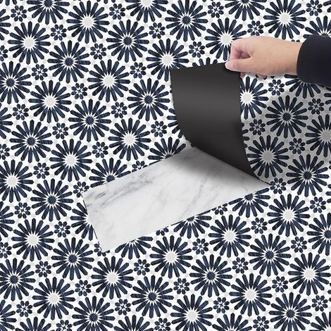 lot De 2 20 300cmdiy Carrelage Autocollant De Pvc Autocollant, Couleur De Modle De Carreaux De Sol De Style De Motif Impermable Pour Cuisine Tag (1/5)