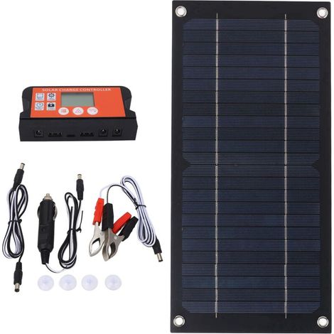 Chargeur solaire monocristallin de 600 W, contrôleur 100 A DE avec rallonge, pince de batterie et joint torique pour VR sur toit (1/5)