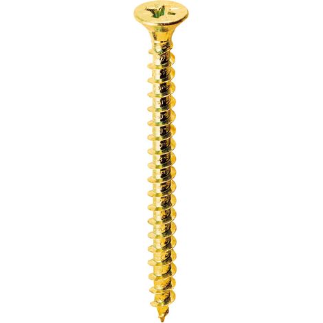 Vite truciolare testa svasata piana 4 x25mm ottonata. Prezzo per 100 pezzi. (1/2)