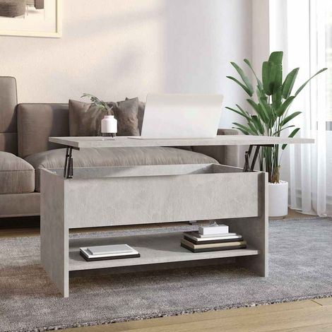 vidaXL Mesa de centro madera contrachapada gris hormigón 80x50x40 cm (1/5)