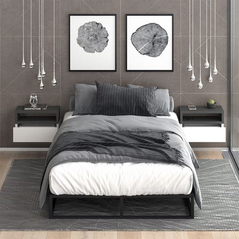 Comodino camera da letto Urbano, Antracite, 45 x 28 cm Set di 2, Vicco (1/5)