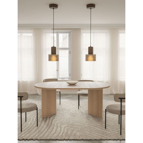 Selsey Ovo – Ausziehbarer Esstisch, rund, 110–190 x 110 cm, Holzoptik Eiche Lindberg