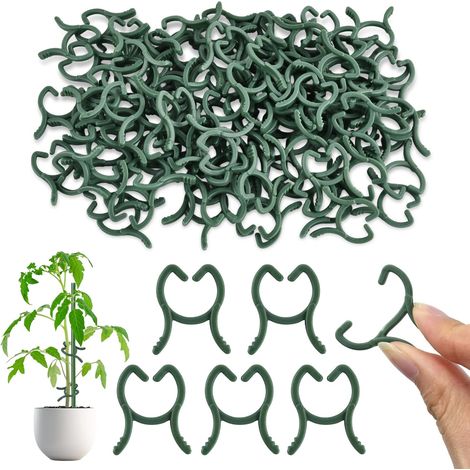 100 Pièces 3 x 3,6 cm Clips pour Plantes Vert, Petites Clip Plante Grimpante, Pinces à Plantes Jardinage, Réutilisables Clips Jardin pour Soutenir Plantes Légumes Fruits (1/5)