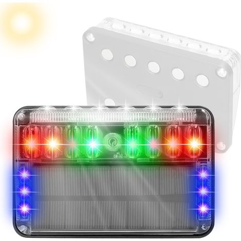 Feu clignotant solaire LED étanche IP66 aimanté 2 modes lumière avertissement pour voiture camion tracteur engin de chantier noir (1/5)