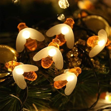 Solarbetriebene LED-Lichterkette in Bienenform, 7 m mit 50 LEDs, Dekoration für Schlafzimmer, Garten, Partys, Weihnachten etc., wasserdichte, solarbetriebene LED-Bienen, LED-Set für den Garten, Solar- (1/4)