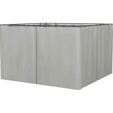 panneaux latéraux pour tonnelle 3x3 m, parois latérales avec crochets, polyester gris clair, idéaux pour tonnelles de jardin et tentes de réception 302 x 205 cm