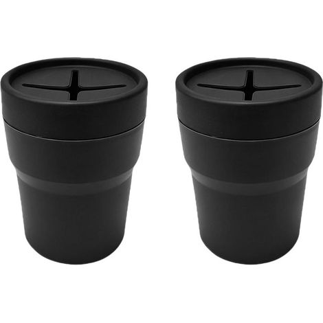 Poubelles Voiture avec Couvercle – Lot de 2 Mini Poubelles Étanches Intérieur Compatible Porte-Gobelet Accessoire Rangement Compact (1/5)