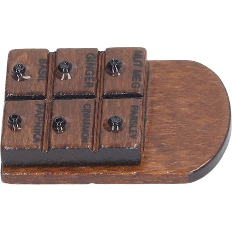 Étagère à épices murale miniature à l'échelle 1/12, décor de cuisine et de maison de poupée. (1/5)
