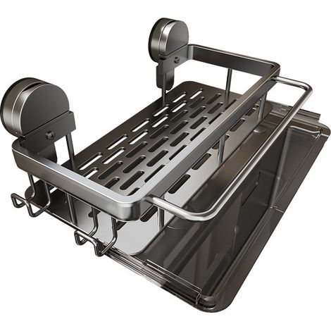 Organizador de fregadero con ventosa, soporte para esponja de fregadero con bandeja de drenaje extraíble, organizador de fregadero, soporte para esponja con ventosa (1/5)