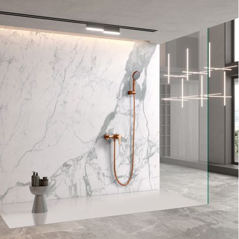 Imex -  Grifo Monomando Ducha y Bañera  Oro Rosa Serie  Roma