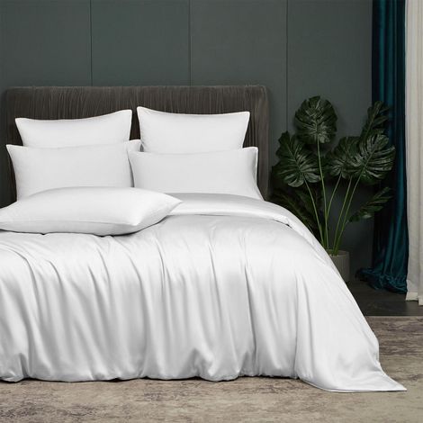 Bettwäsche-Set 200x220cm Weiß, kühlend, atmungsaktiv, 3-teilig