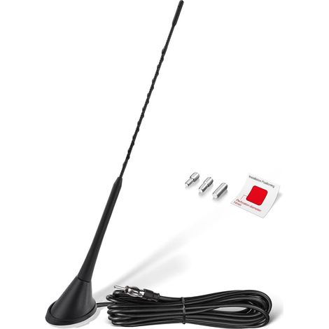 Antenne Voiture FM AM Antenne autoradio Adaptateur DIN Antenne Radio Toit Câble d'extension 5M pour autoradio camions SUV Radio numérique Tuner FM (1/5)