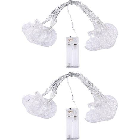 1 Guirlande lumineuse LED,étoile et lune,20 LED,blanc chaud,piles AA,intérieur et extérieur,décoration Ramadan (1/5)
