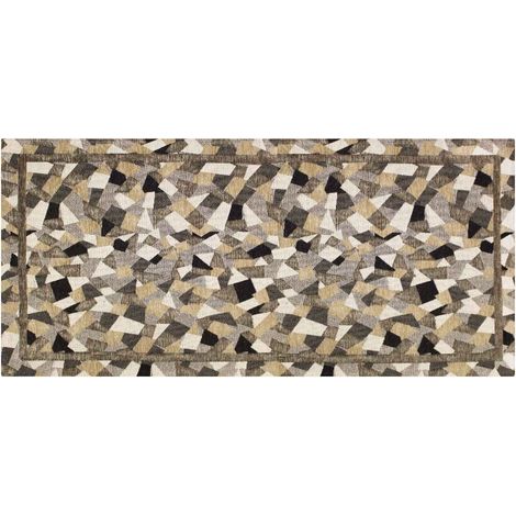 Tappeto Cucina In Ciniglia Arredo Moderno Passatoia Multiuso Ingresso Corridoio Antiscivolo Prodotto Italiano Disegni Piazzati Cotone Varie Misure Lavabile In Lavatrice Lavatrice Mosaico Visone - 57x8