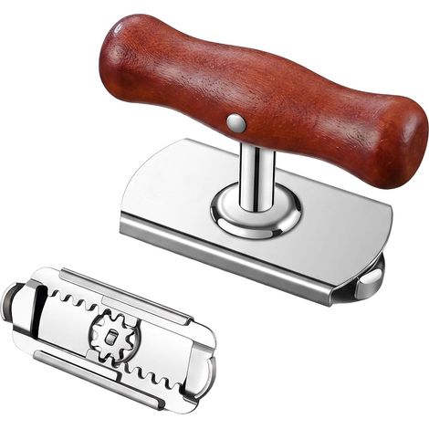 Apribarattoli con manico antiscivolo in legno massello, apriscatole manuale regolabile in acciaio inossidabile, ausilio in cucina per aprire barattoli e lattine, regalo per anziani, 1 pezzo (1/5)