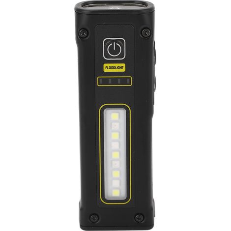 Lampe Torche Noire Aimantée IPX4 Étanche Rechargeable USB-C 1500mAh Feu d'Avertissement Projecteur (1/5)