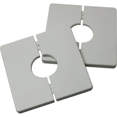 Set of 2 self-adhesive square PVC plastic pipe covers for 33mm diameter shower hoses