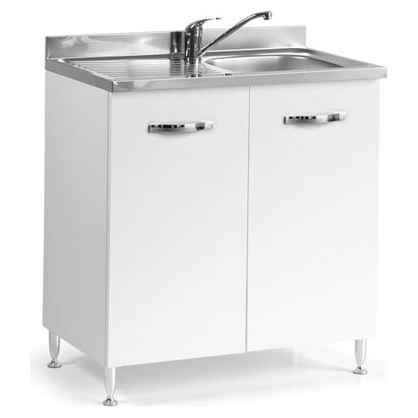 Sottolavello cucina componibile con ante 80 cm bianco (1/3)