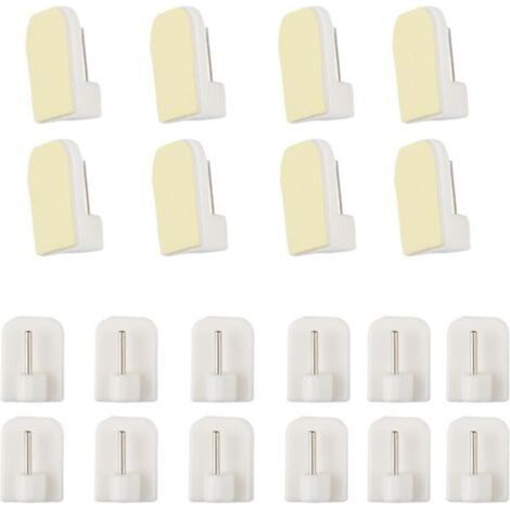 Ganci per tende autoadesivi, non necessitano di foratura – Confezione da 20, facili da installare su aste per tende, ideali per la decorazione d'interni.