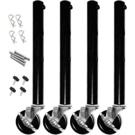 Lot de 4 rallonges de pieds de table pliables réglables, augmentent la hauteur de la table, s'adaptent aux pieds droits et pli